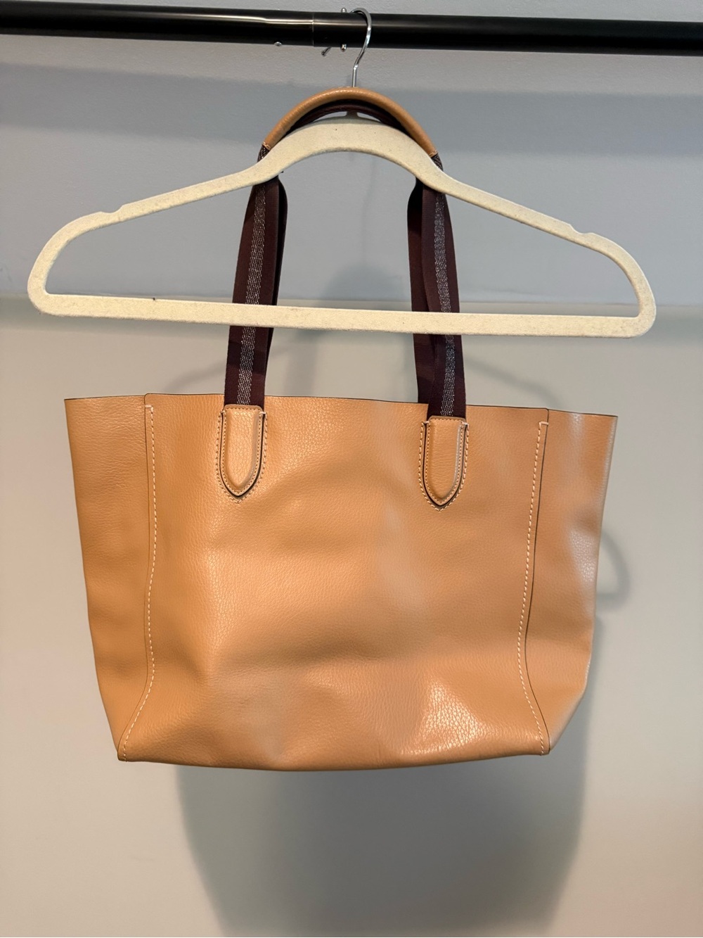 Coach Leather Tote in Tan with Brown Straps - Picture 8 of 16
